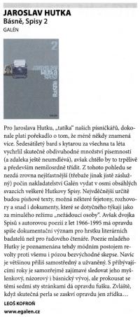 Jaroslav Hutka: Básně, Spisy 2